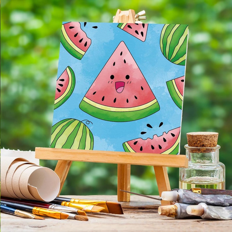 Anseal 12 Packs Pre Drawn Canvas to Paint, 4" X 4" Fruits Pre-Printed Paint Party, Pre Stretched Canvas Outline Painting Boards for Paint Lovers, Party Favor (Fruit) - Image 3